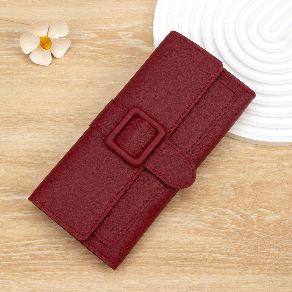 Women's Long Fashionable Simple Tri Fold Clutch Purses