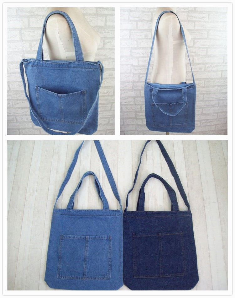 Style Jean Canvas Denim Large Shopping Mom Women's Messenger Bag