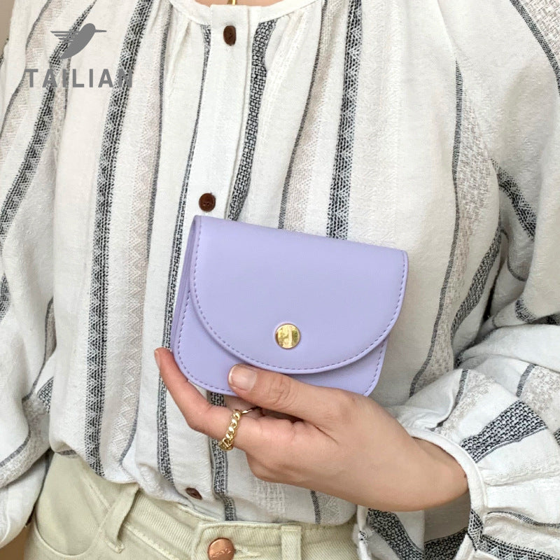 Women's Korean Style Niche Solid Color Sweet Card Holder