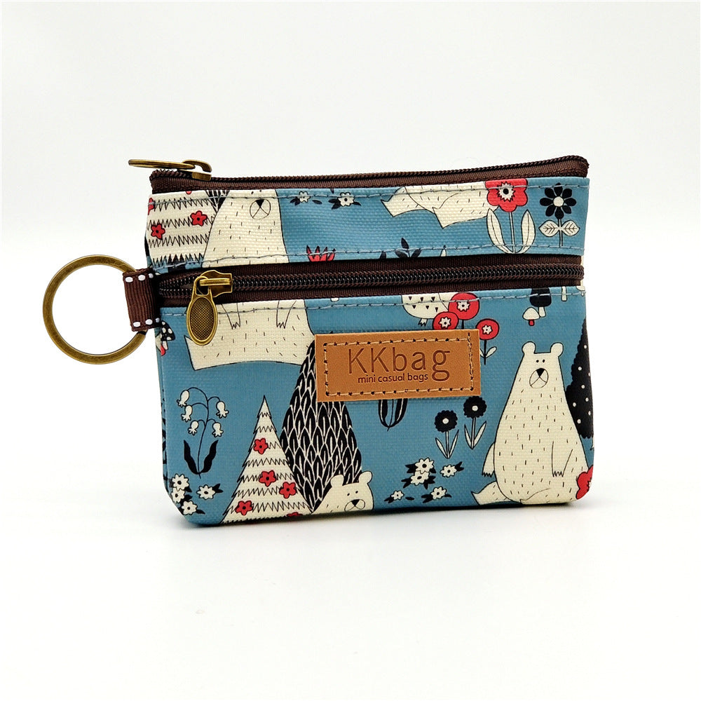 Women's Printed Film Cartoon Change Waterproof Storage Coin Purses