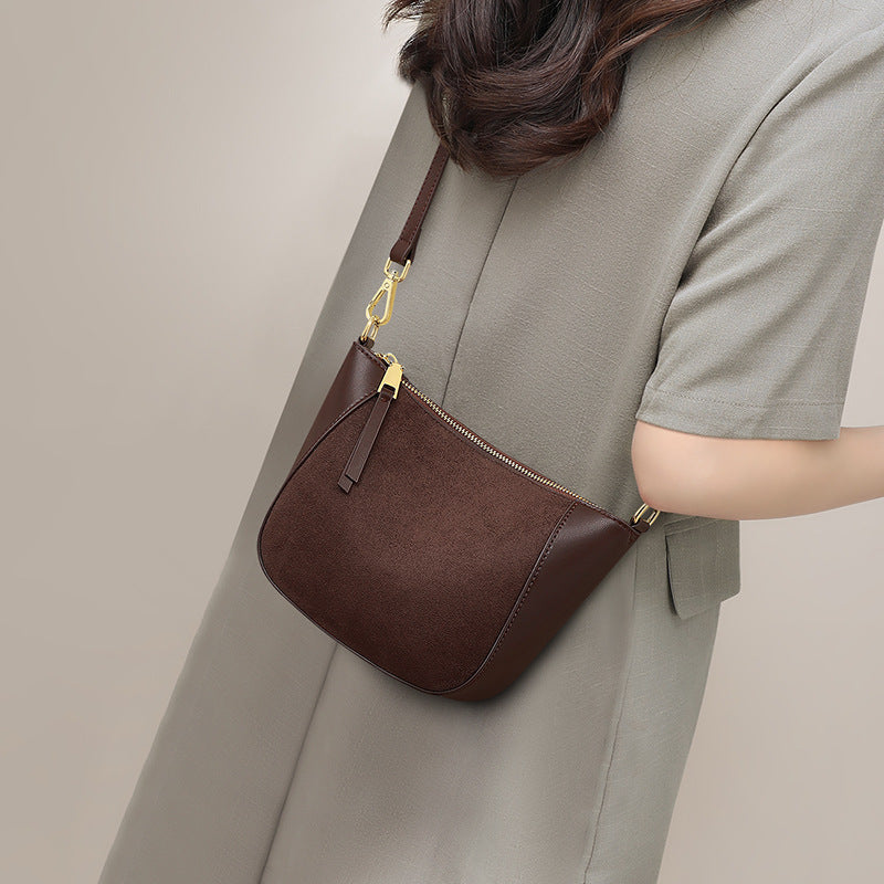 Women's Genuine Leather Advanced Feeling Tong Dumpling Bags