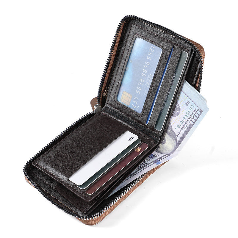 Men's Short Classic Fashion Trendy Clip Full Coin Purses