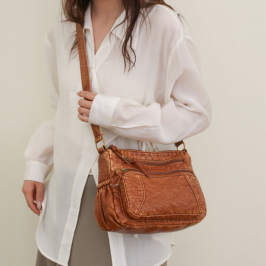 Women's Washed Retro Easy Matching Large Capacity Bags