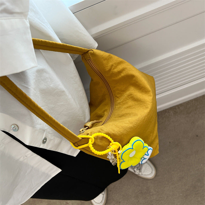 Women's Capacity Soft Glutinous Nylon Cloth Simple Underarm Handbags