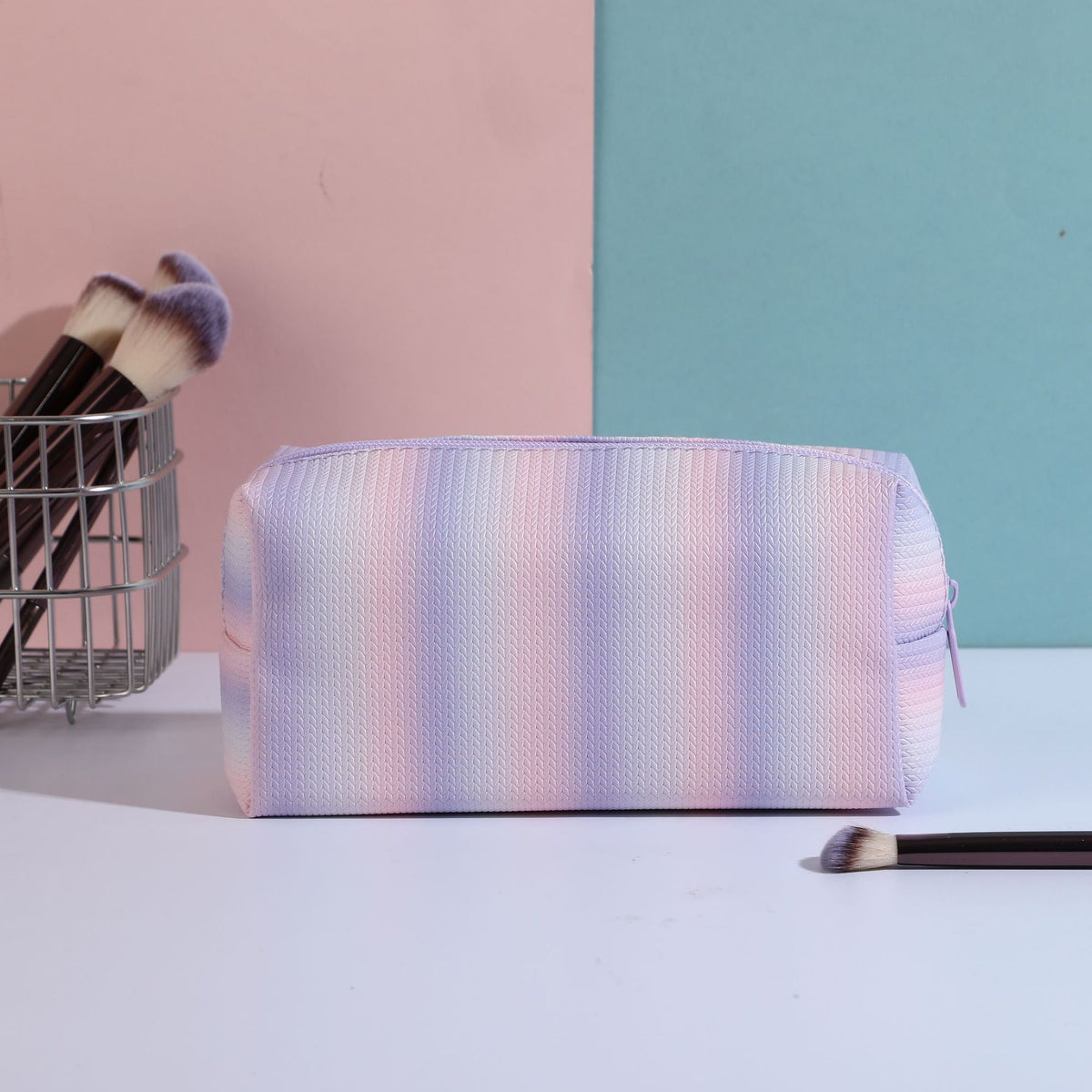 Transparent Striped Rainbow Portable Storage Wash Bags