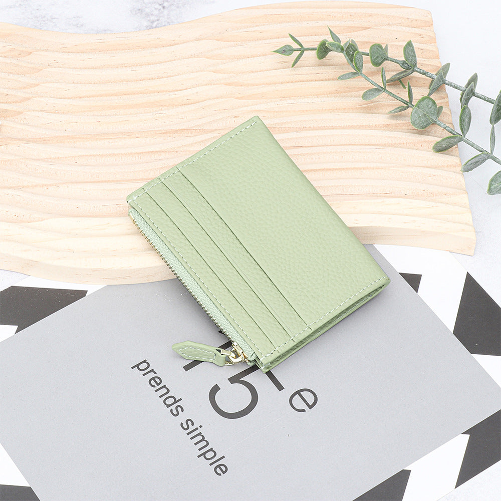 Women's Genuine Leather Fashion Mini Cowhide Certificate Ladies Wallet
