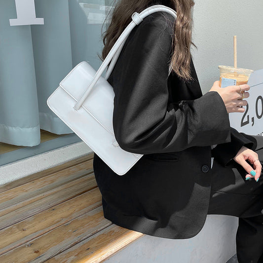 Women's Summer Smooth Leather Flap Minority Texture Shoulder Bags