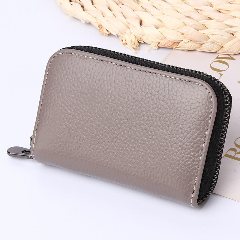 Men's Genuine Leather Large Capacity Clip Card Holder