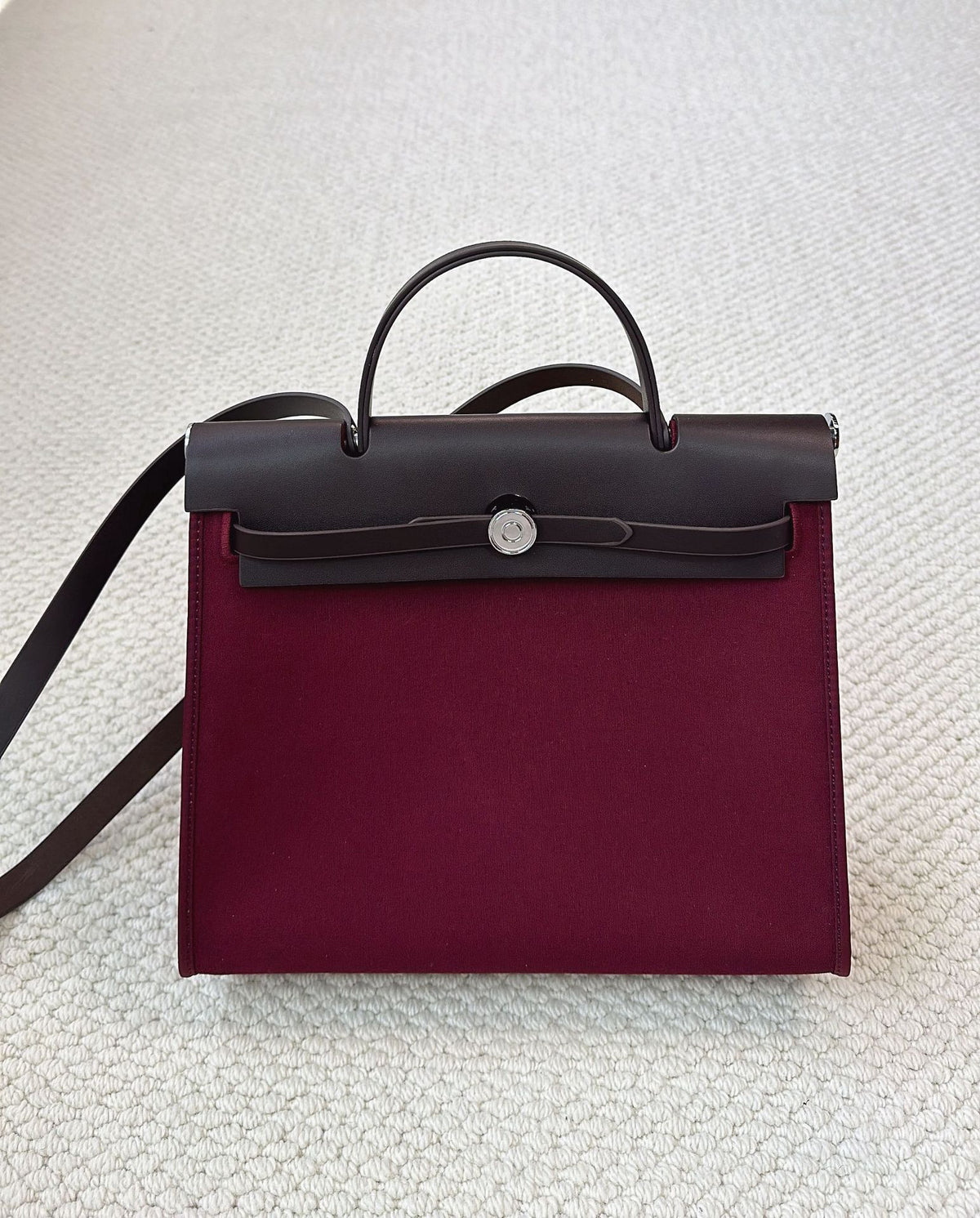 High-grade Canvas Leather Kelly Large Capacity Women's Shoulder Bag