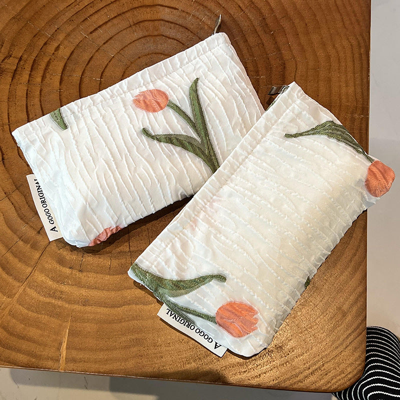 Fresh Tulip Medium Portable Skin Care Wash Cosmetic Bags