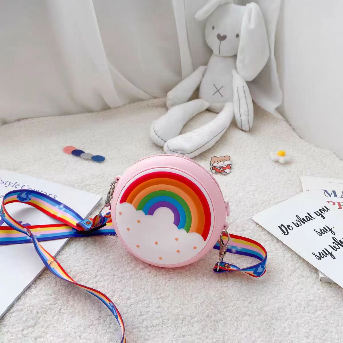 Women's & Children's & Donut Silicone Rainbow Cute Fashion Coin Purses