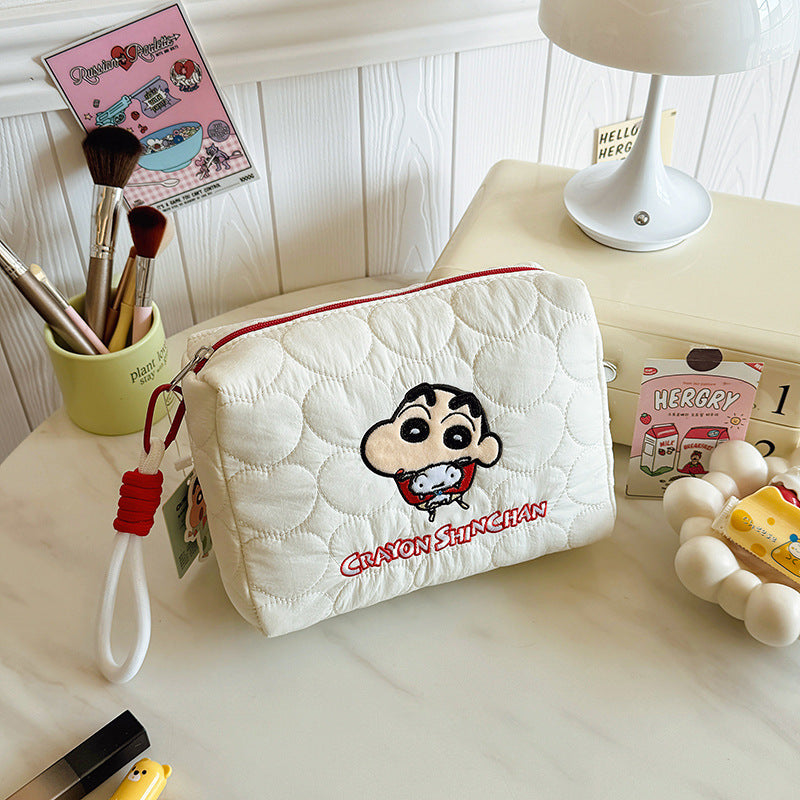 Women's Soft Cute Down Portable Large Capacity Makeup Bag