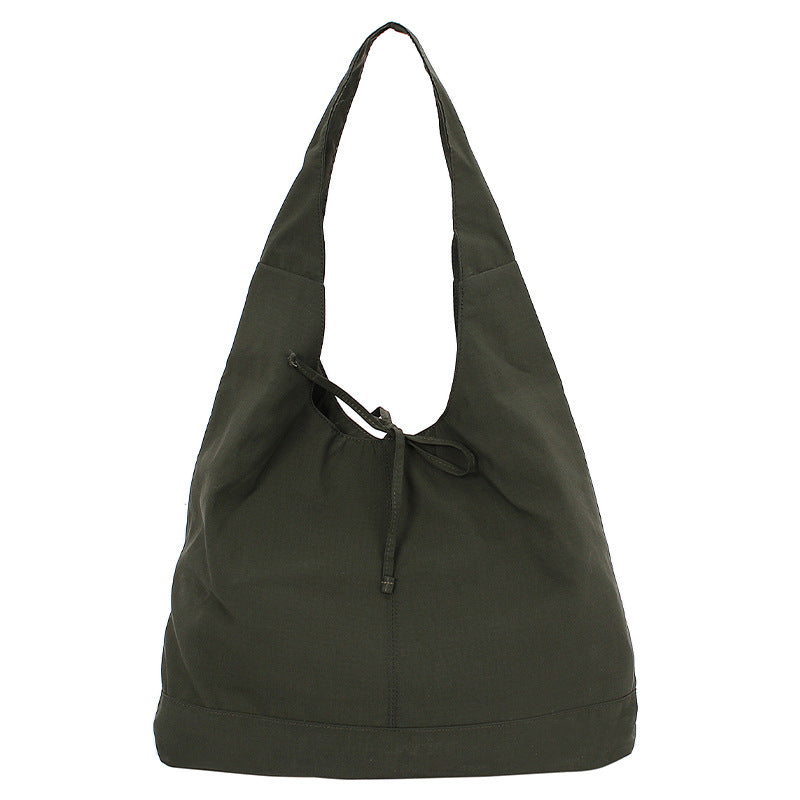 Capacity Simple Plain Bow Canvas Idle Style Commuter Tote Bags