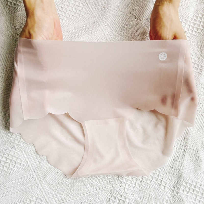 One-piece Ice Silk Underwear Ladies Mid Panties
