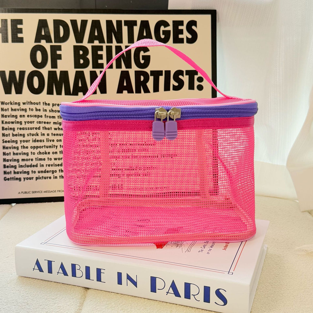 Mesh Large Capacity Portable Storage Wash Cosmetic Bags