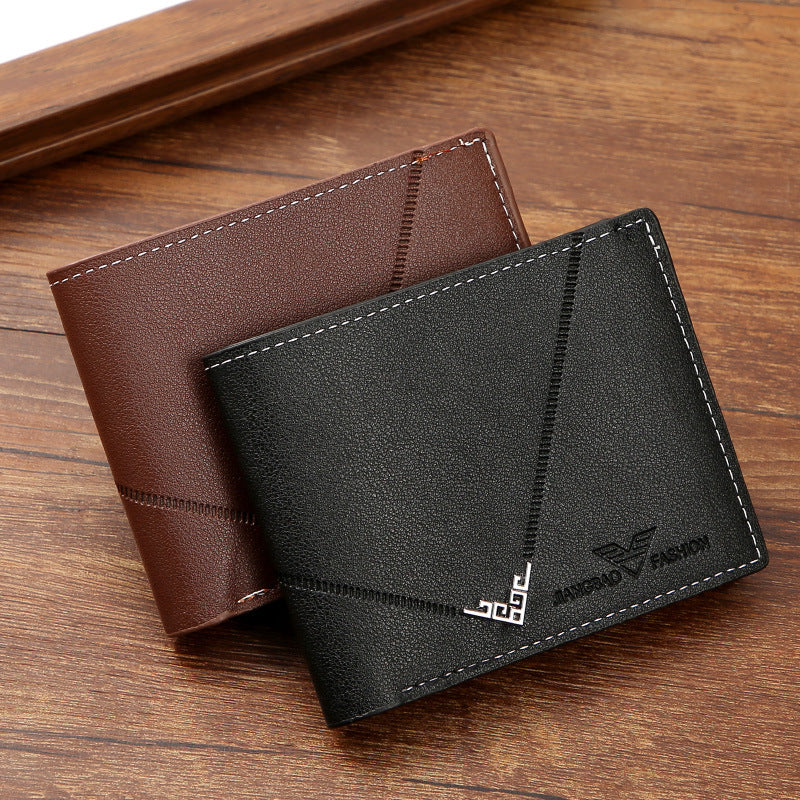 Men's Short Male Youth Simple Fashion Lychee Pattern Men's Wallets