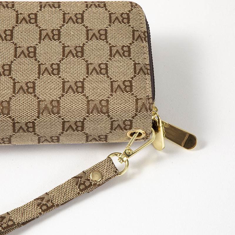 Women's Double Zip Long Large Capacity Trendy Simple Letter Ladies Wallet