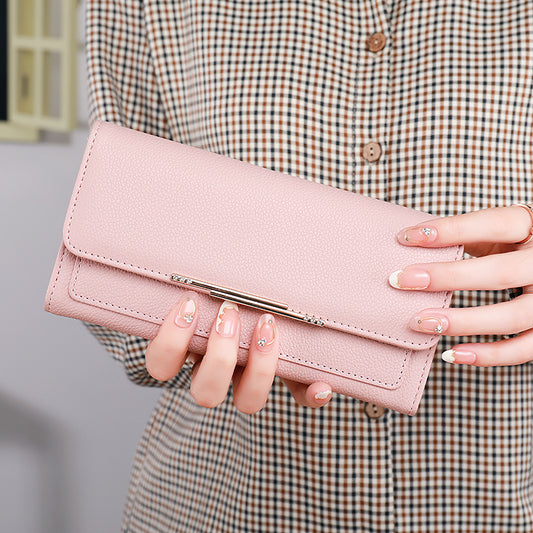 Women's Lychee Pattern Korean Fashion Elegant Ladies Wallets