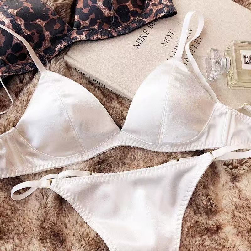 French Triangle Cup Wireless Small Sexy Lingerie Sets