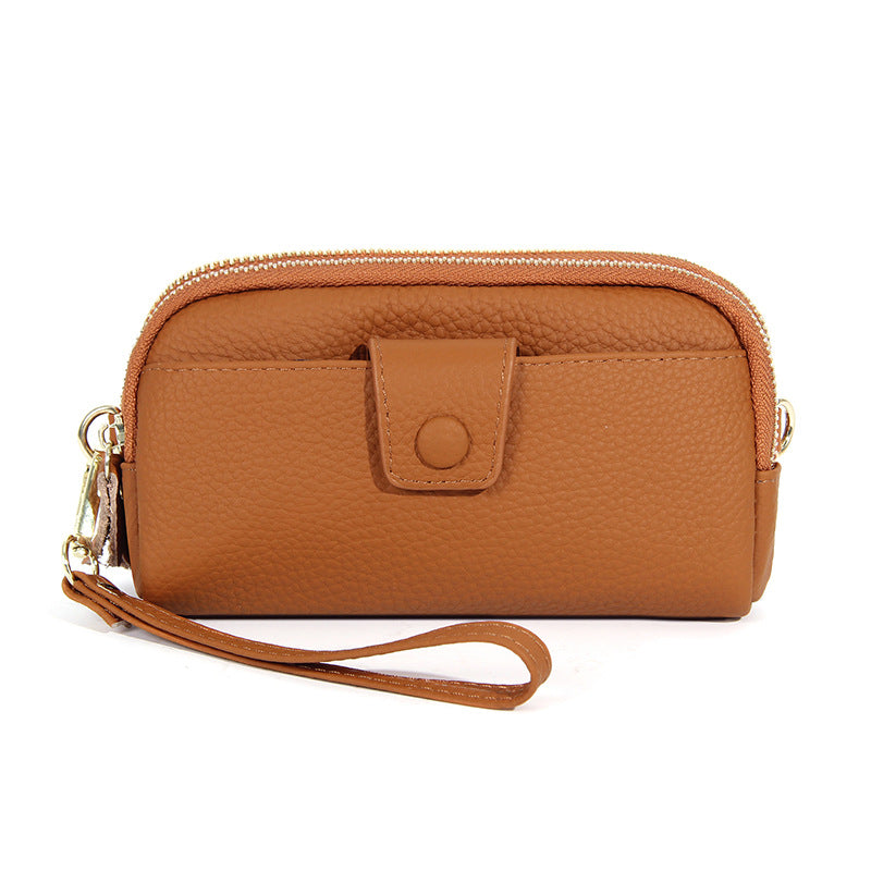 Women's Cowhide Long Simple Mother Genuine Leather Bags