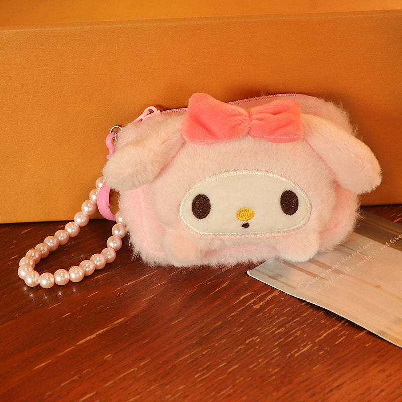 Plush White Dog Earphone Cartoon Cute Card Holder