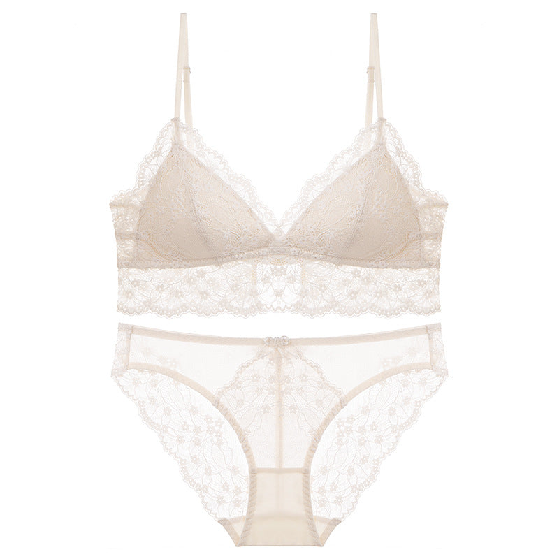 Women's French Sexy Underwear Summer Thin Triangle Cup Lingerie Sets