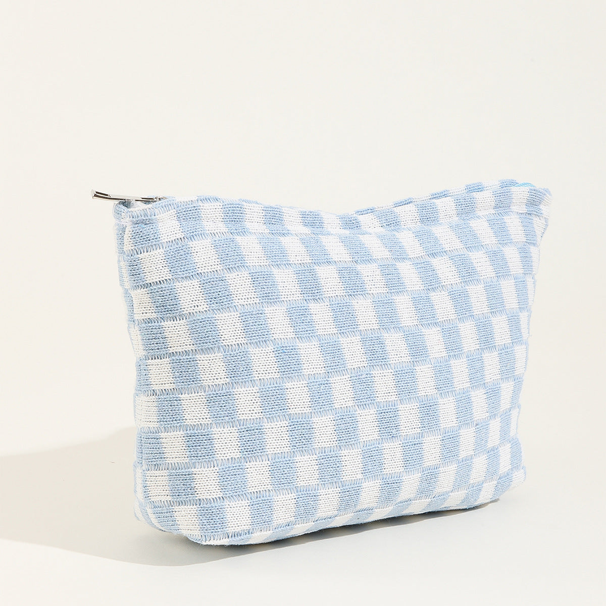 Large Wool Chessboard Grid Capacity Pencil Cosmetic Bags