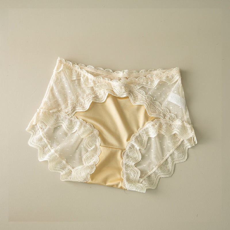 Women's Summer Traceless Lace Mulberry Silk Maintenance Panties
