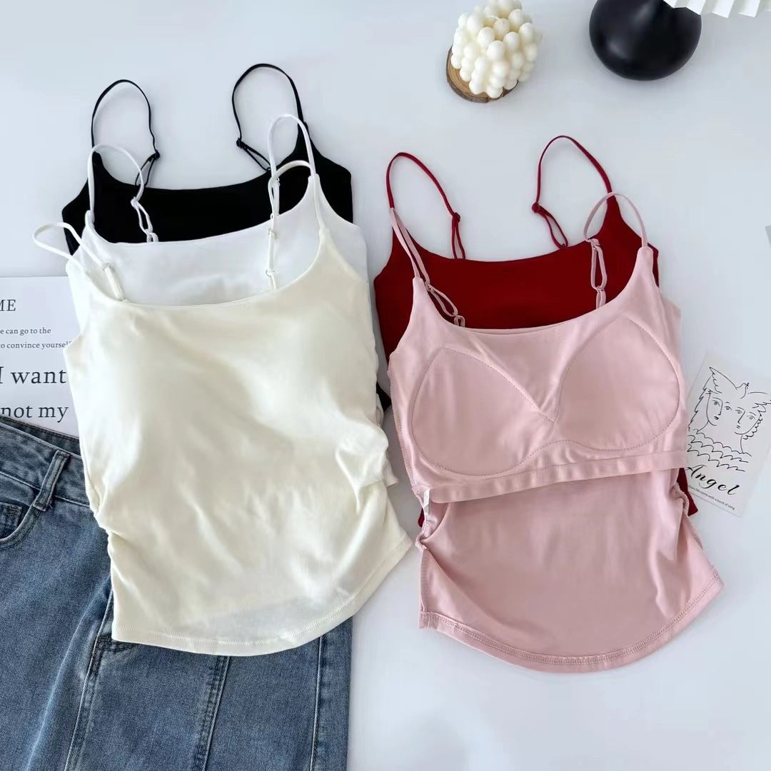 Women's Korean Style Spaghetti Strap Camisole Thin Outer Wear Underwear Tanks Camis