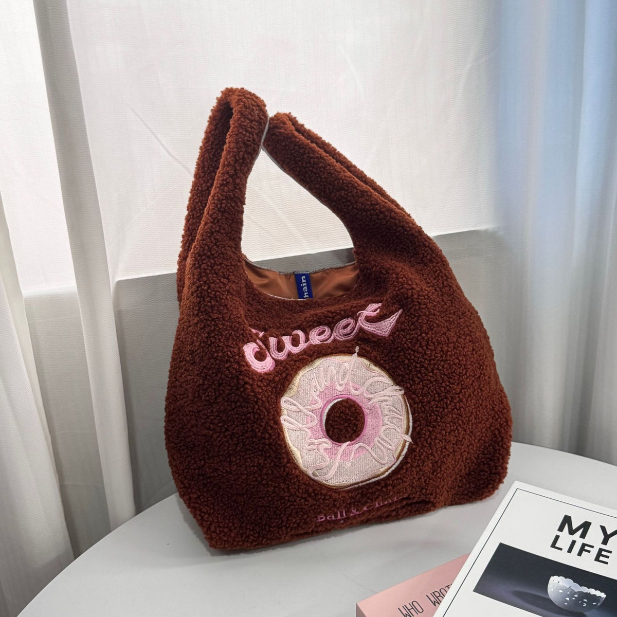 Embroidered Plush Green Shopping Simple Commute Women's Shoulder Bag