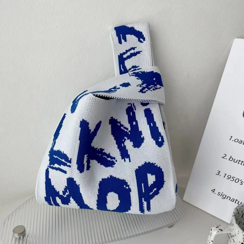 Women's Cute Panda Knitted Wool Version Hand Carrying Handbags