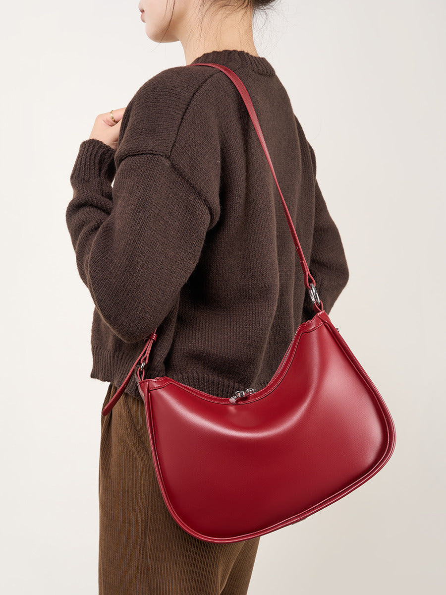 Women's Design Selenodont Genuine Leather Underarm Simple Shoulder Bags