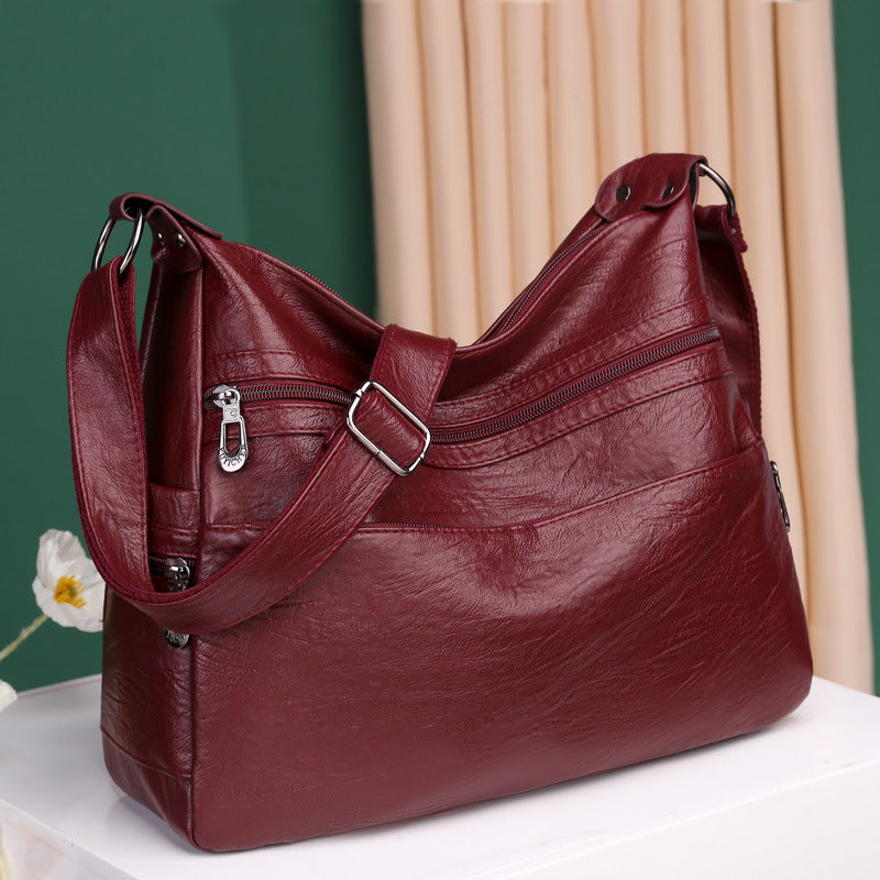 Women's Retro Large Capacity Soft Leather Mother's Bags
