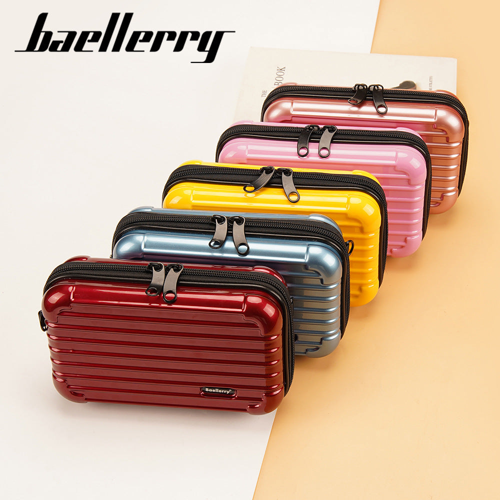 Women's Storage Hard Shell Striped Mini Box Cosmetic Bags