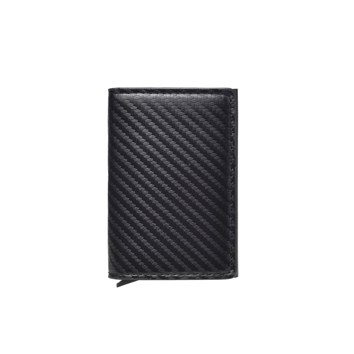 Men's Fiber Pattern Aluminum Alloy Automatic Clip Men's Wallet
