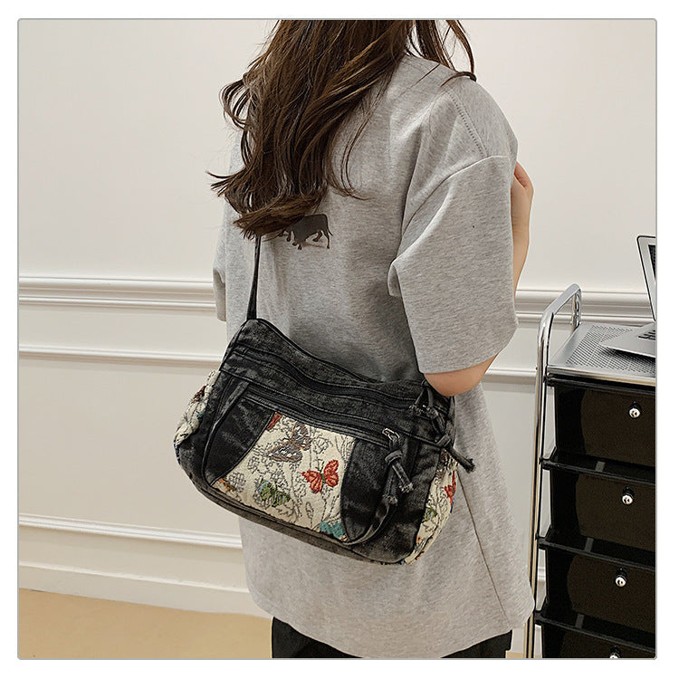 Women's Fashion Jean High-grade Out Canvas Women's Messenger Bag