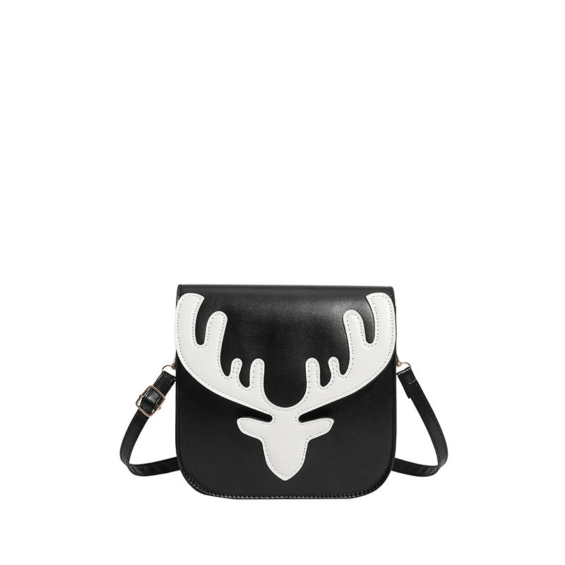 Women's Christmas Red Elk Antlers Holiday Atmosphere Single Women's Shoulder Bag