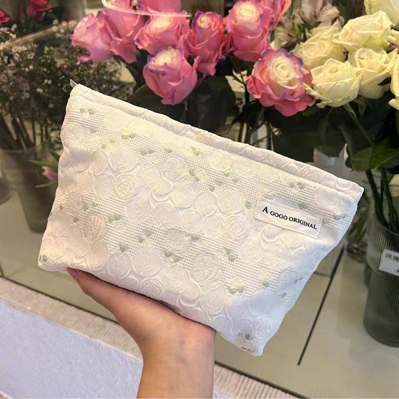 Large Capacity Portable Fresh Floral Buggy Cosmetic Bags