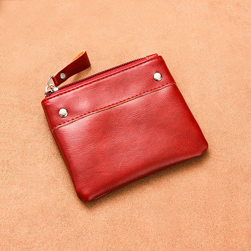 Men's Short Thin Solid Color Pocket Mini Purses