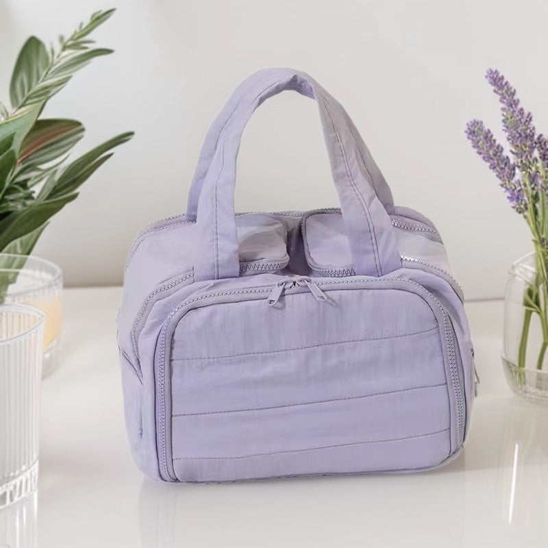 Simple Large Capacity Partition Layered Wash Portable Cosmetic Bags