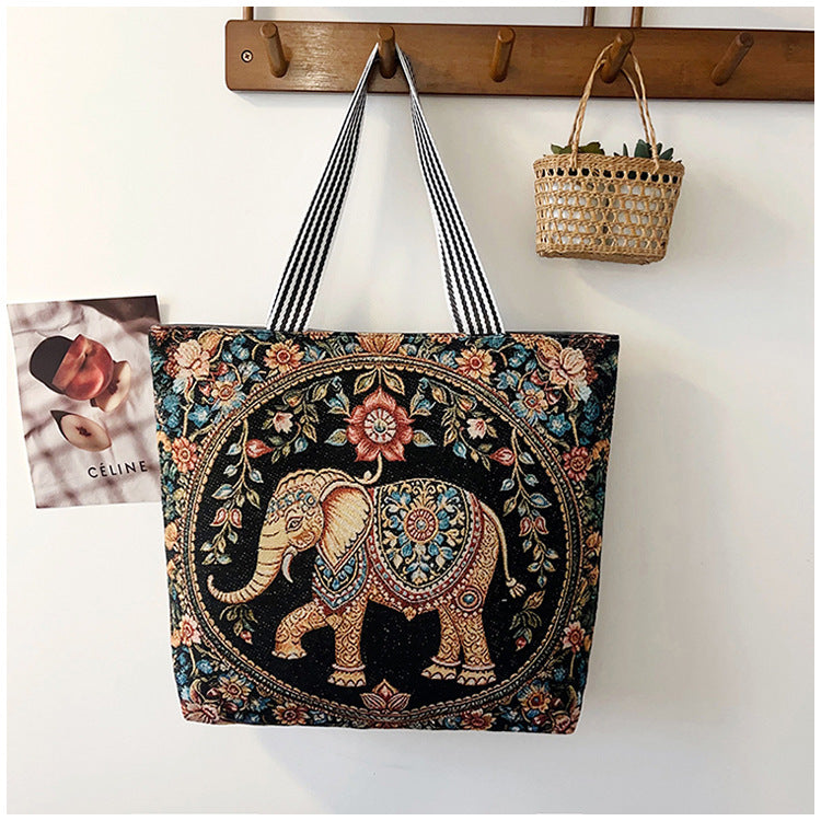 Women's Silk Cloth Fashion Korean Creative Pattern Women's Shoulder Bag