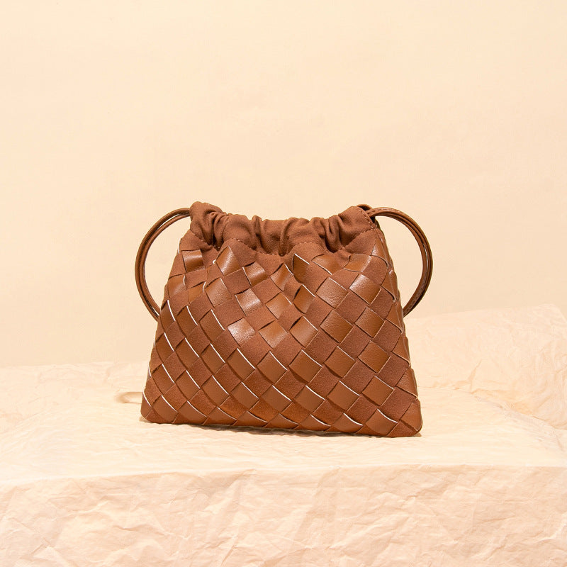 Women's Matte Stitching Woven Garbage Pleated Cloud Women's Messenger Bag