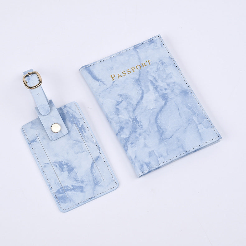 Colorful Marble Passport Cover Boarding Pass Card Holder