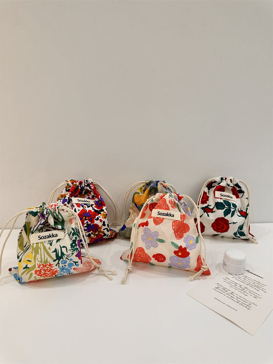 Women's Buggy Cloth Portable Makeup Drawstring Handbags