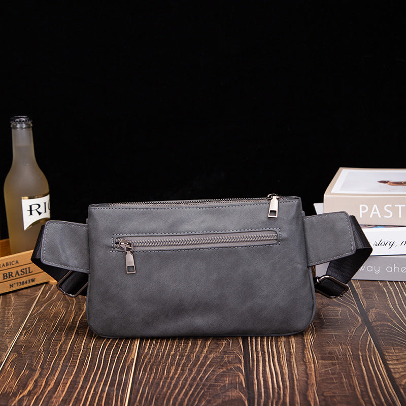 Innovative Men's Leather Cashier Mobile Retro Men's Waist Packs