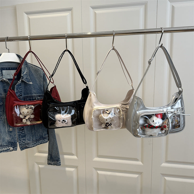 Women's Cute Large Capacity Summer Trendy Unique Transparent Creative Pain Women's Shoulder Bag