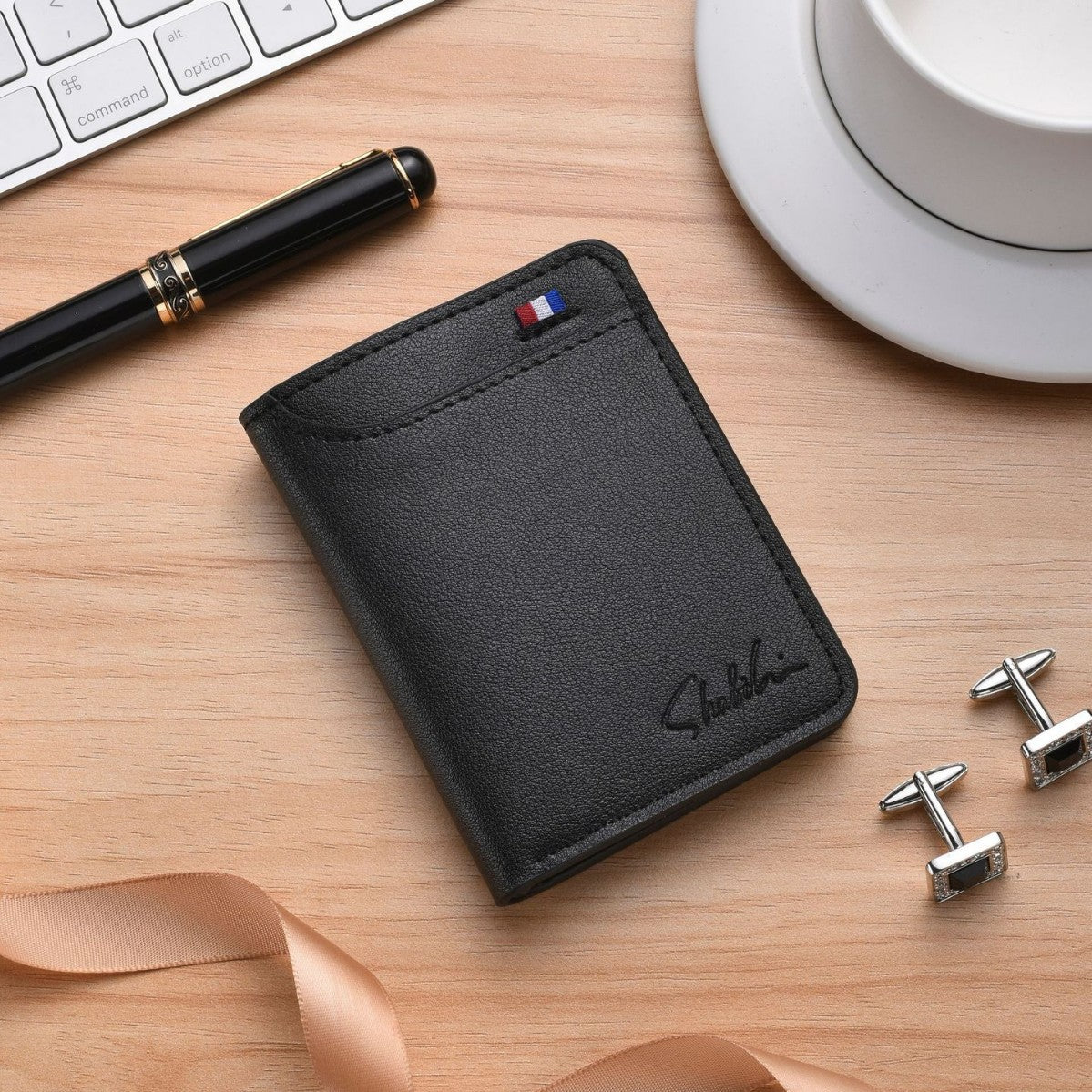 Men's Multiple Slots Vertical Certificate Large Capacity Card Holder