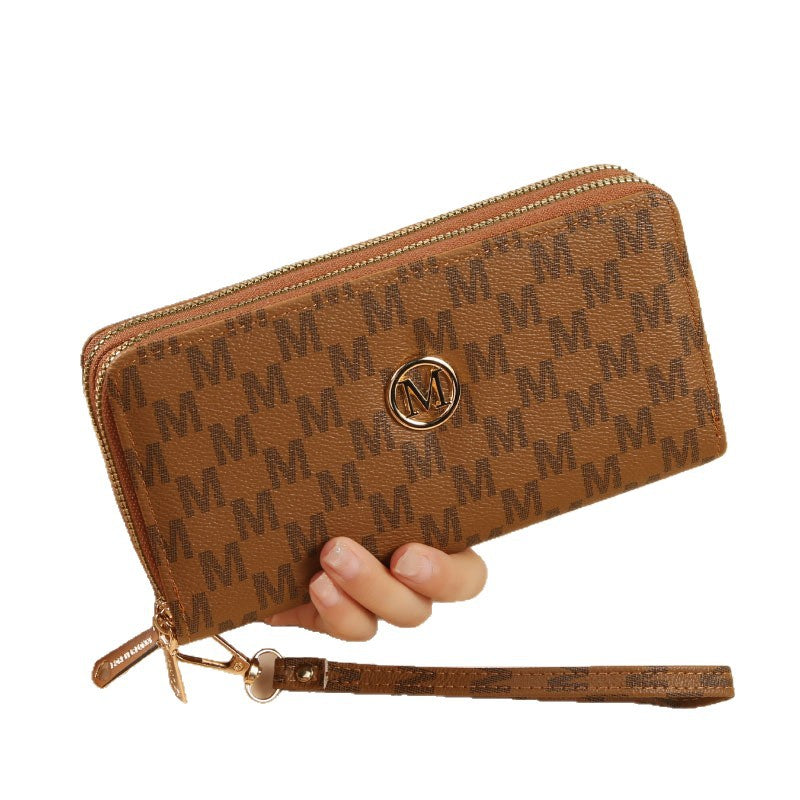 Women's Fashion Double Zipper Long Printed Clutch Multiple Slots Large Capacity Ladies Wallet