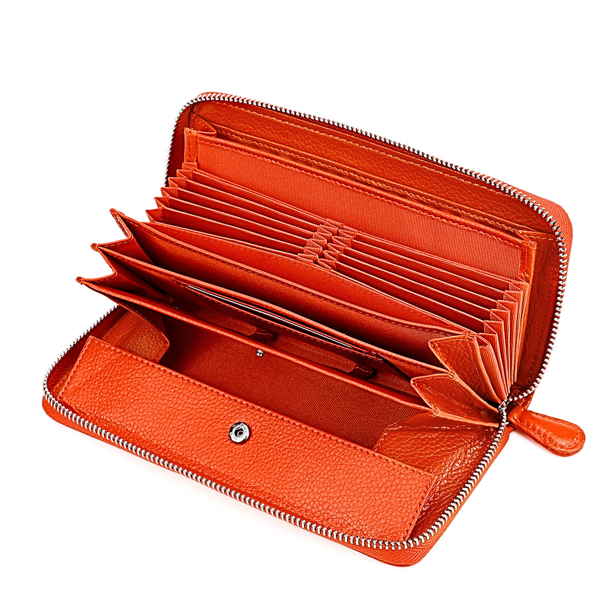 Women's Swiping Leather Long Style Expanding Clutch Ladies Wallet