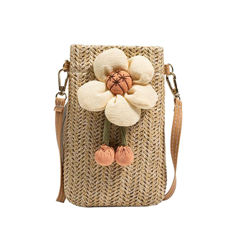 Straw Woven Mobile Female Western Style Walking Bags